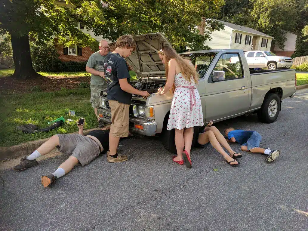 people trying to fix a frustrating old truck they should just junk for cash